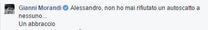 Morandi prende posizione sulla storia dell'autoscatto con Magalli