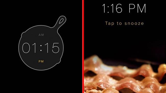Applicazione di Oscar Mayer per risvegli al gusto di bacon App studiata per IPhone per un allarme - sveglia che sa di bacon