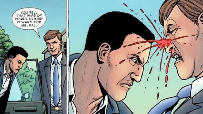 Una tavola del fumetto Il Punitore non va per il sottile