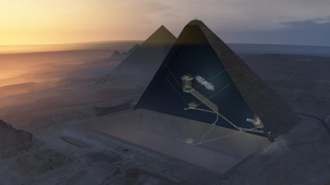 Scoperta nuova stanza della Piramide di Cheope Veduta delle Piramide di Cheope
