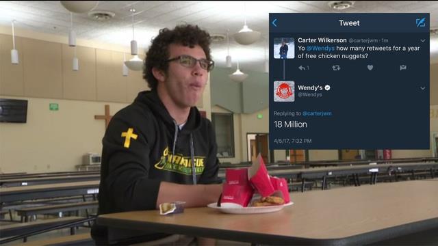 Record di retweet per Carter Wilkerson Carter coi suoi nuggets