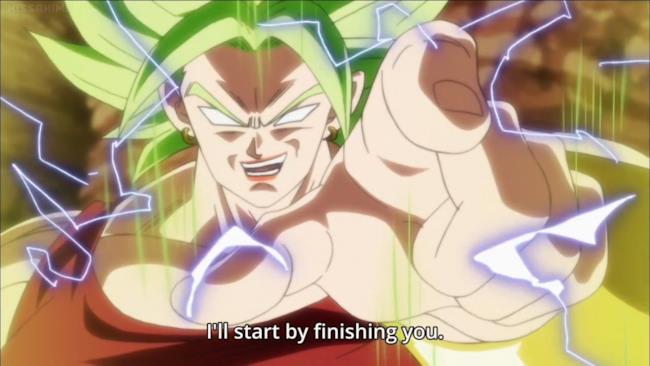 La trasformazione di Kale in Super Saiyan Kale si trasforma in un Super Saiyan decisamente simile a Broly