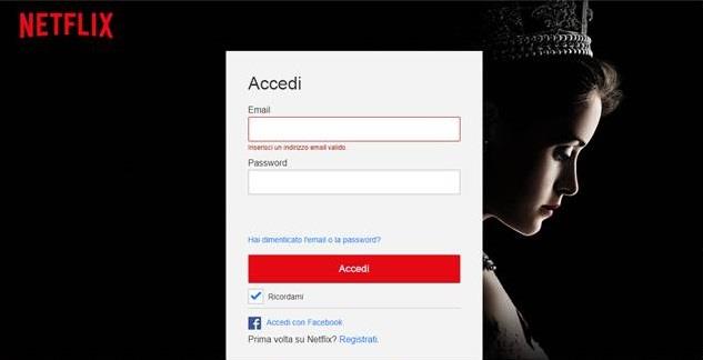 La schermata di login a Netflix - Come disdire Netflix, la guida completa