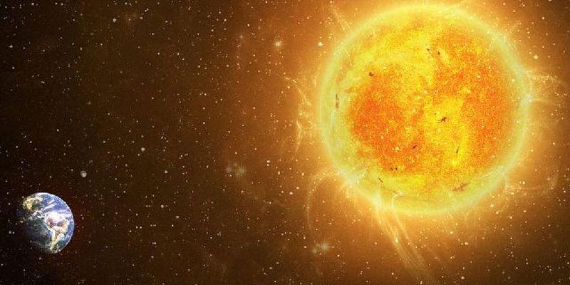 Il Sole e la Terra nello spazio