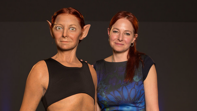 Il modello 3D mostra l'aspetto di un essere umano perfetto Alice Roberts e il modello 3D che la mostra nella sua perfezione