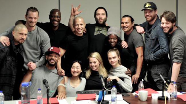 Il cast di Suicide Squad durante la lettura del copione