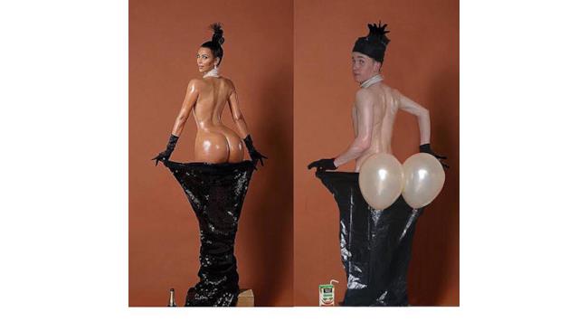Versione low cost della foto di Kim Kardashian