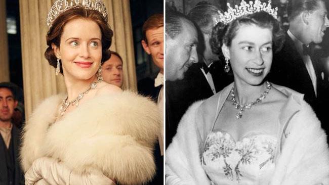 Regina Elisabetta La Regina Elisabetta paragonata a Tina Fey, l'attrice che la interpreta in The Crown.