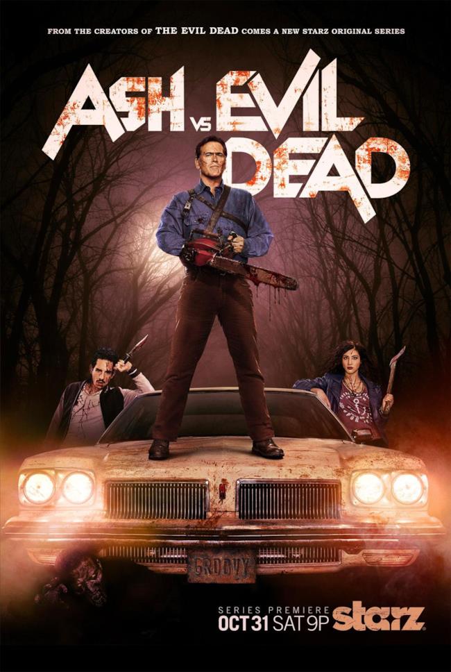 Il poster di Ash vs Evil Dead con i sidekick Pablo e Kelly