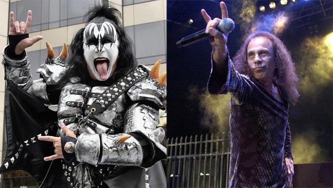Gene simmons e Ronnie James Dio che fanno le corna