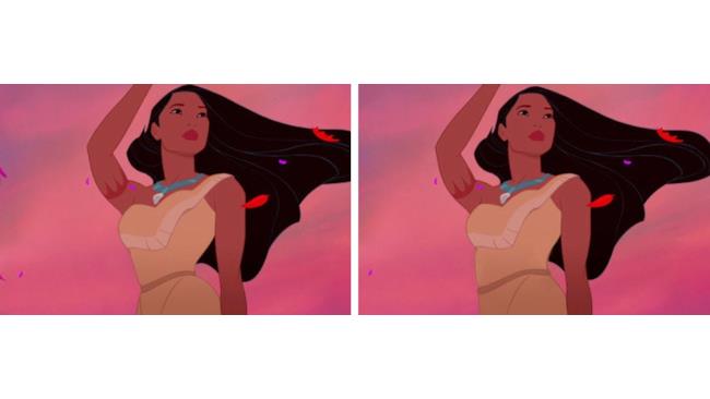 Pocahontas in versione cartone e normale