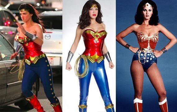 Adrianne Palicki sul set di Amazon e Lynda Carter sul set di Wonder Woman