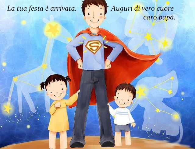 Un padre vestito da Superman - Immagini da scaricare per la Festa del Papà