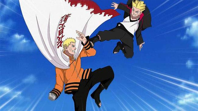 Naruto e Boruto Naruto e suo figlio Boruto si allenano