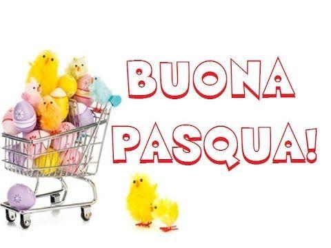 Dei pulcini con un carrello della spesa - Immagini per auguri di Buona Pasqua