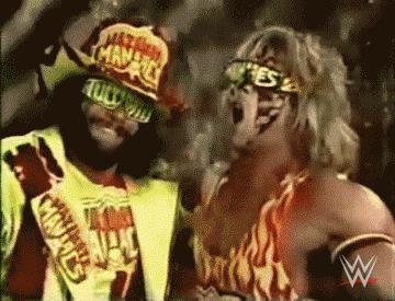Ultimate Warrior e Macho Man approvano - GIF di reazione ai commenti, le più divertenti da usare su Whatsapp e Facebook
