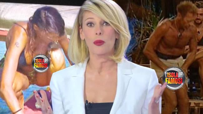 Isola dei Famosi: Rocco medita di lasciare il porno e Cristina Buccino fa vedere le tette in diretta TV La Marcuzzi intrappolata tra le tette della Buccino e il Boa Rosa di Rocco