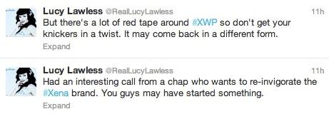 I Tweet di Lucy Lawless sul revival di Xena