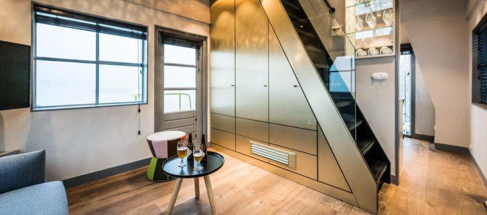 L'interno della gru hotel di Amsterdam