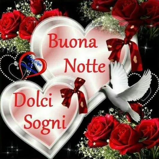 Dei cuori con rose e colomba
