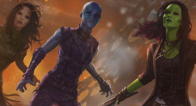 Gamora, Nebula e Mantis, le protagoniste femminili di Guardiani della Galassia.