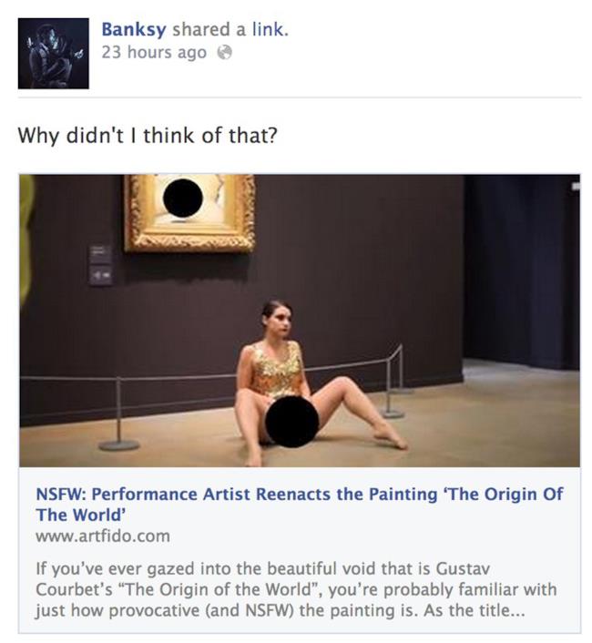 Commento di Banksy su Facebook