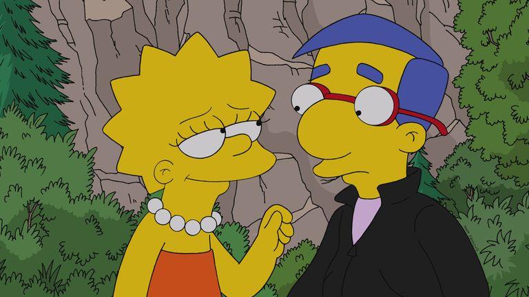 Lisa si appresta a baciare Millhouse