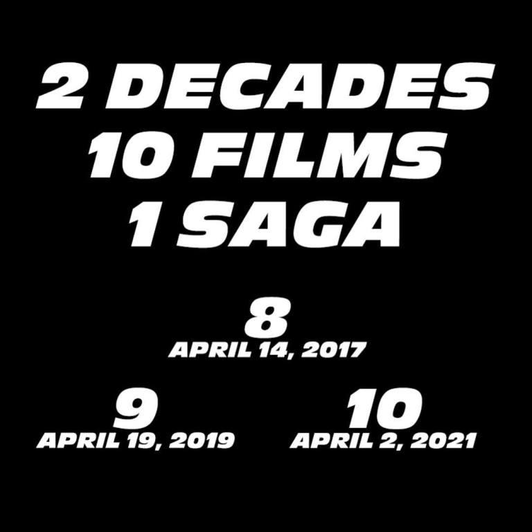 Date d'uscita Fast & Furious, dal profilo Instagram di Vin Diesel