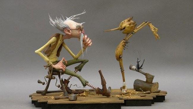Un concept art del film Un concept art di Pinocchio