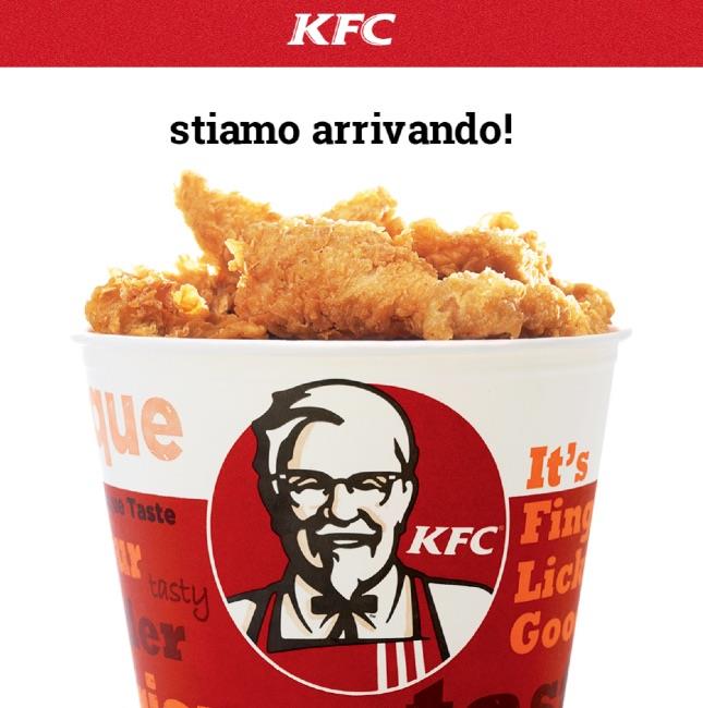 Pagina di benvenuto del sito italiano di KFC