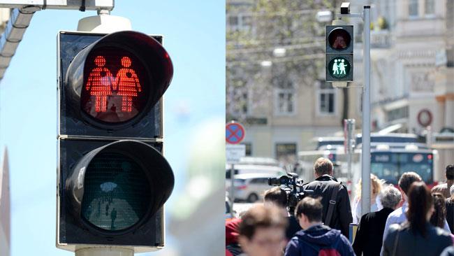 I semafori di Vienna diventano gay friendly in occasione di Eurovision I semafori LGBT di Vienna