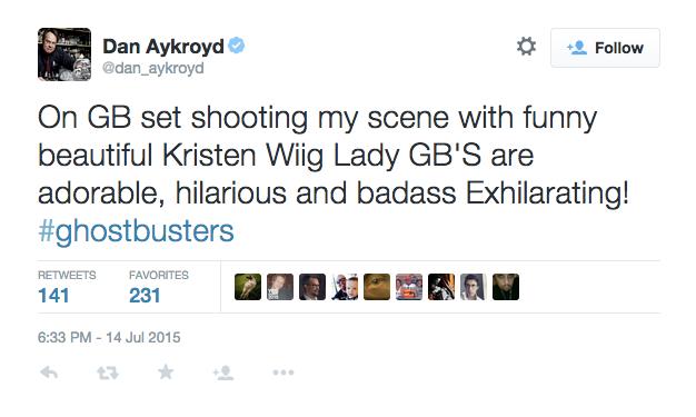 Dan Aykroyd conferma il suo cameo nel reboot di Ghostbusters