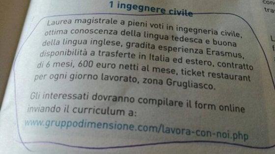L'imbarazzante annuncio di lavoro per un ingegnere civile.