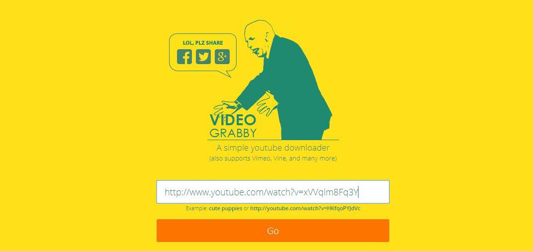 La homepage di videograbby - Come scaricare musica da YouTube