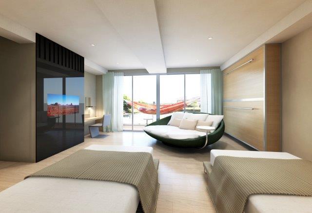 Una delle camere dell'Henn na Hotel