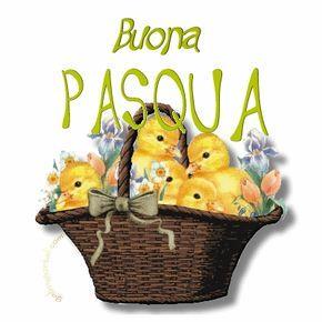 Un cesto pieno di pulcini - Immagini per auguri di Buona Pasqua