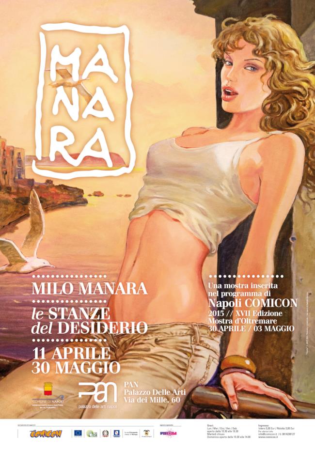Volantino della mostra Milo Manara: Le Stanze del Desiderio
