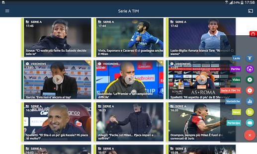una schermata dell'applicazione Serie A TIM