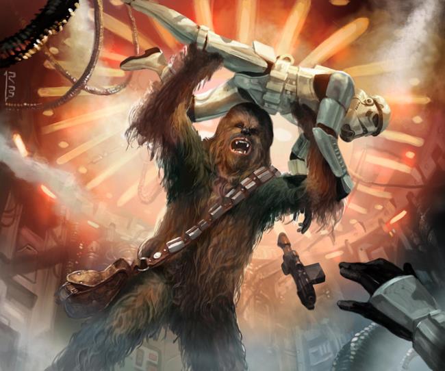 Chewbacca in un concept Disegno del wookie Chewbacca