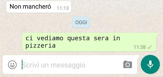 Schermata con scritta in FixedSys su WhatsApp