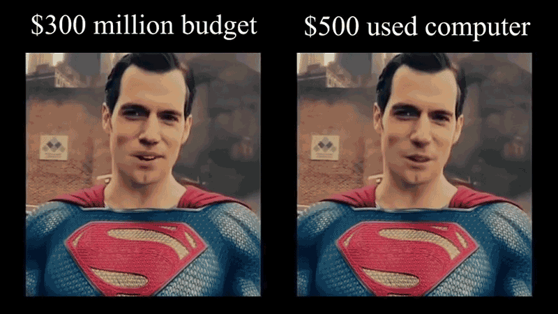Come togliere per bene i baffi a Superman? Bastano 500 dollari e l'AI Il ritocco per togliere i baffi a Henry Cavill dell'utente di Reddit deepfakes