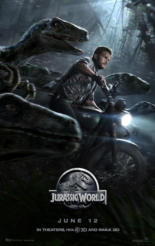 Il poster di Jurassic World con i Velociraptor