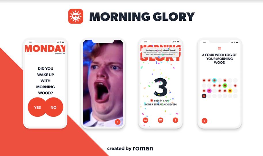 Degli screenshot dell'app Morning Glory