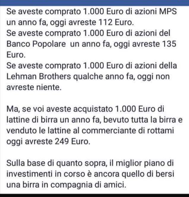 Immagini divertenti per WhatsApp - L'economia e la birra