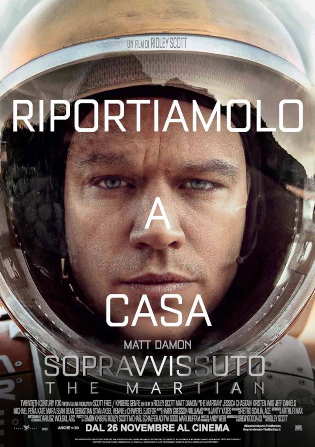 La locandina ufficiale italiana di The Martian Sopravvissuto