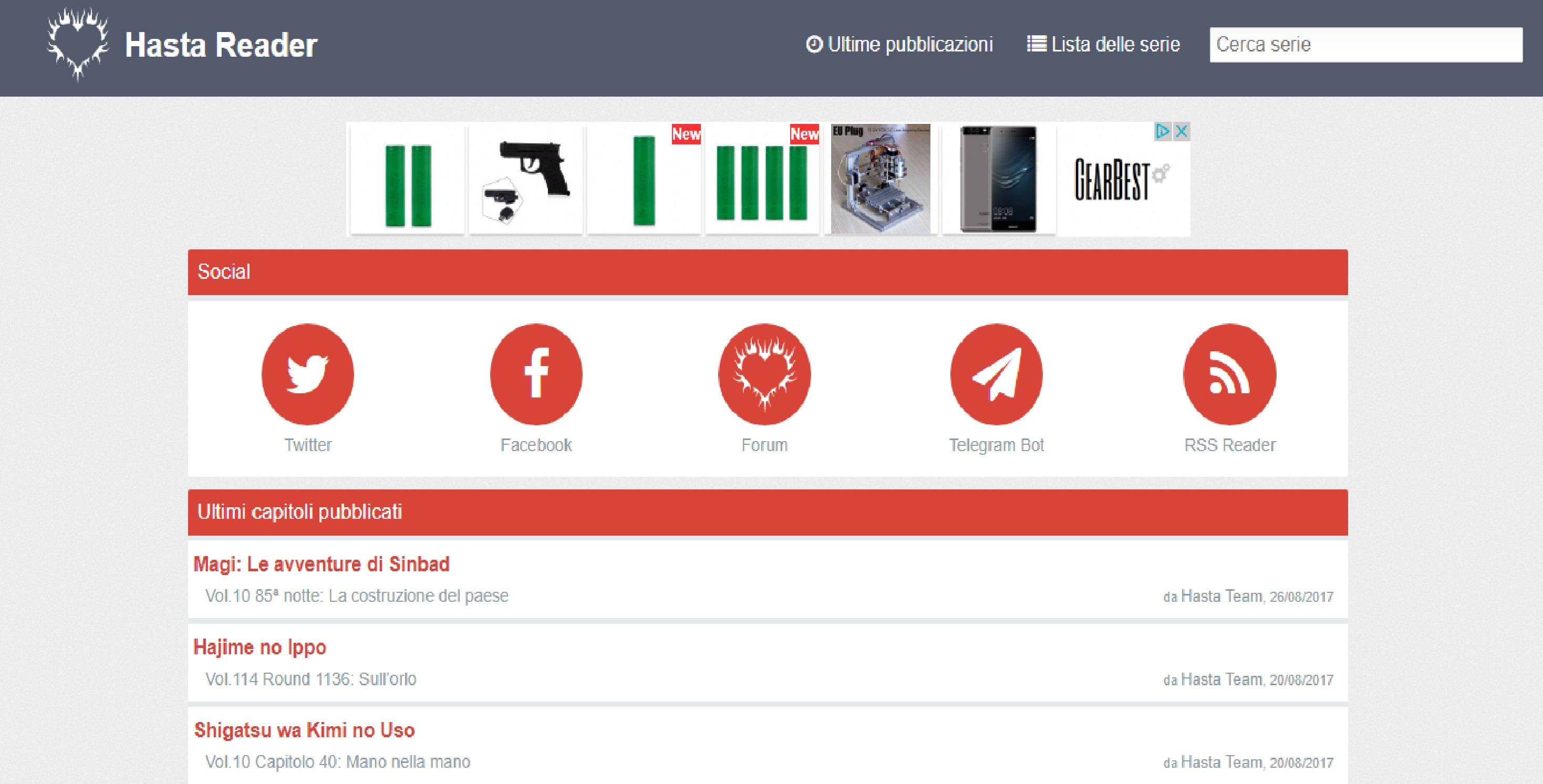 Homepage del sito