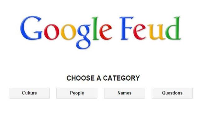 Google Feud: il gioco che ti fa indovinare i risultati di ricerca Schermata iniziale di Google Feud