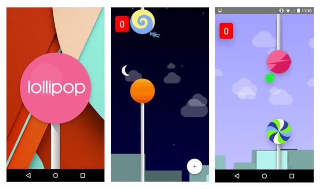 Androiod Lollipop ti fa giocare con un gioco ispirato a Flappy Bird Alcune schermate del gioco Android Lollipop