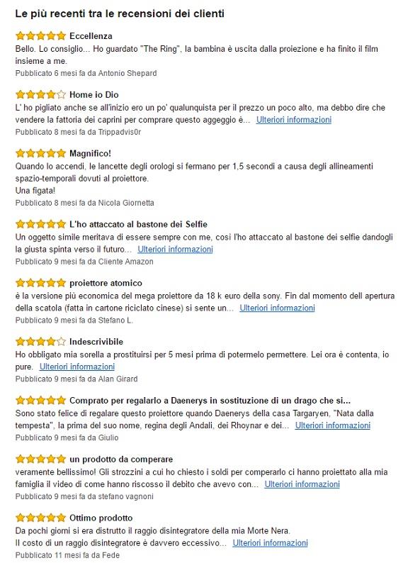 Recensioni del proiettore di Amazon