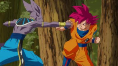 Goku Super Saiyan God vs Beerus